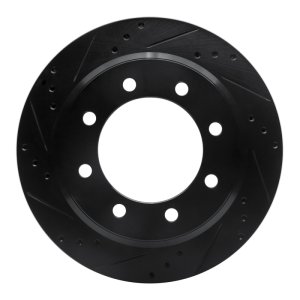 Ford E-150 Brake Rotor (1) - Rear Left - R1 Concepts - Drilled & Slotted - Black - `08-`25